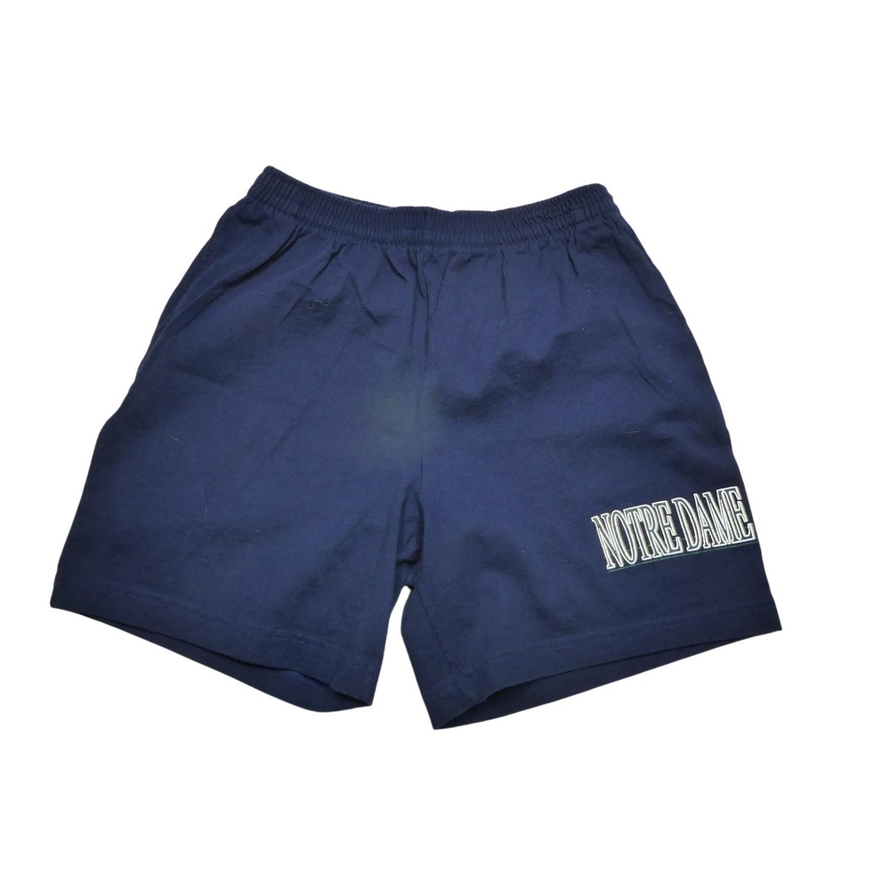 Vintage Notre Dame Shorts Mens Large Navy‎ Blue NCAA Football Athletic 90s